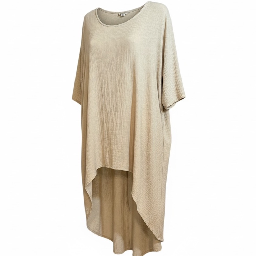 Chic Beige High Low Women's Dress